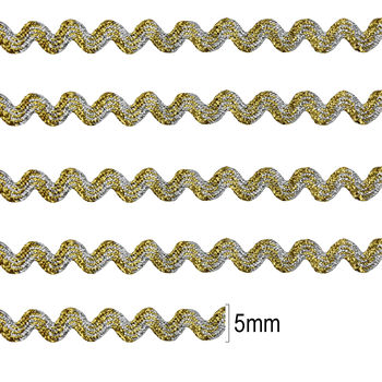 Sianinha metalizada - São José - 5mm x 10m -Ouro/Prata - 222/05